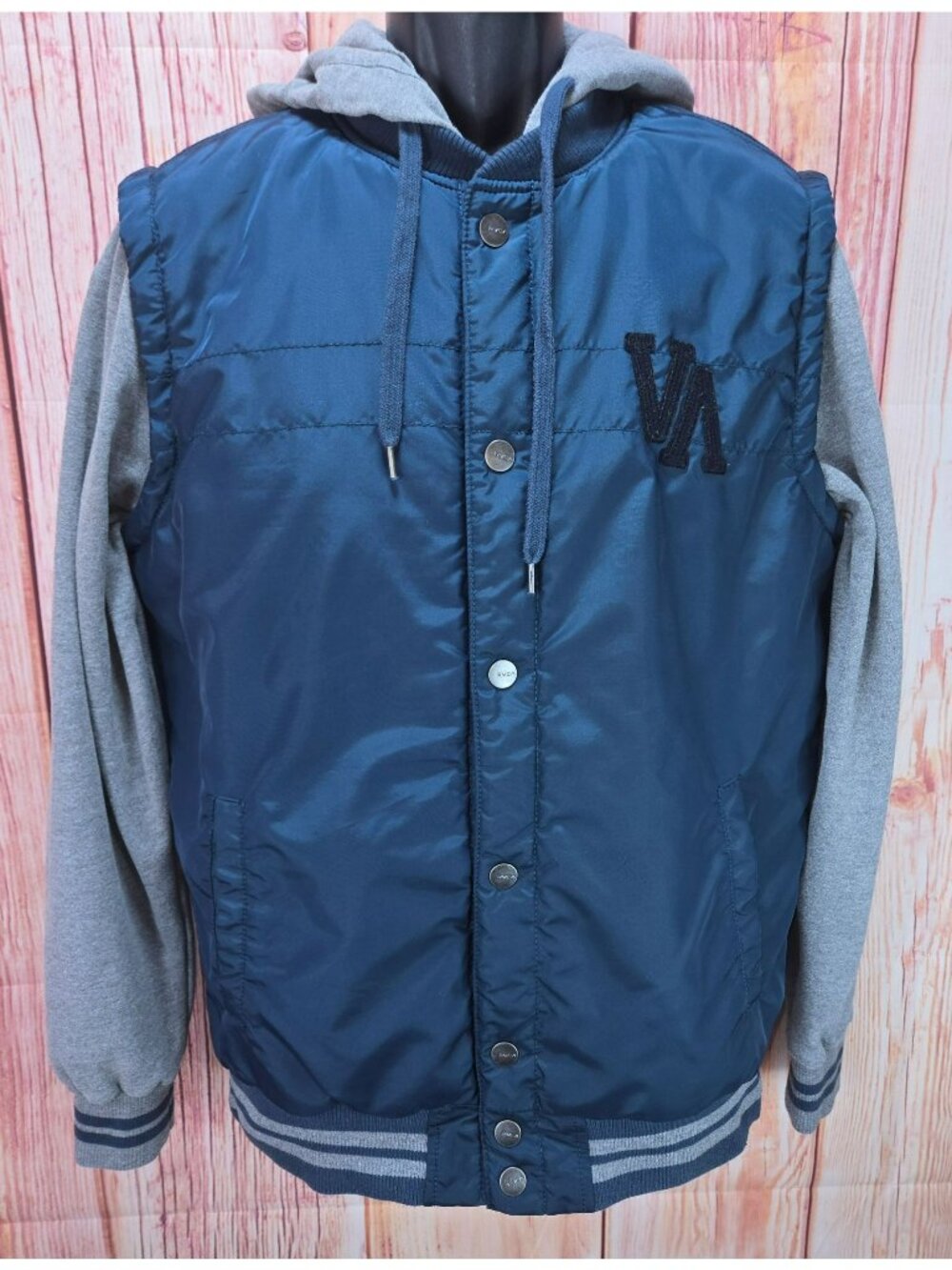 RVCA + Nature X Industry Mens Blue Hoodie Jacket Medium